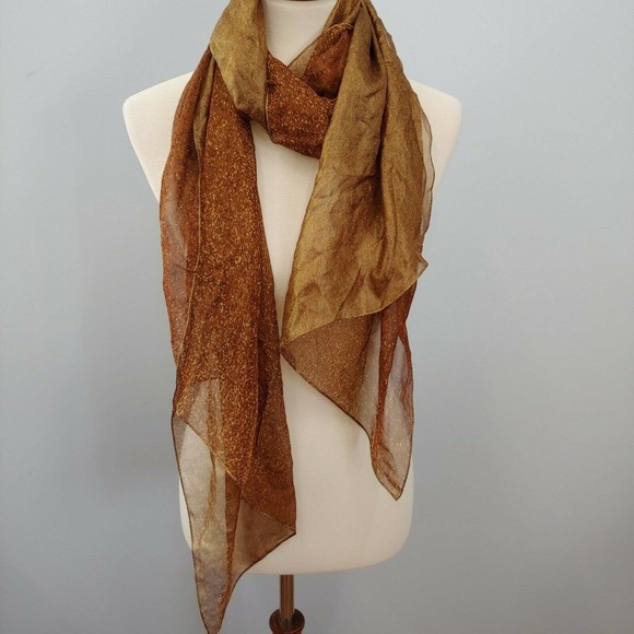 Accessories - Gold Shimmery Large Scarf Wrap Rectangular